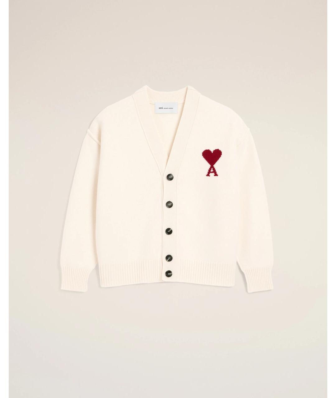 Ami Paris Белый шерстяной кардиган, фото 5