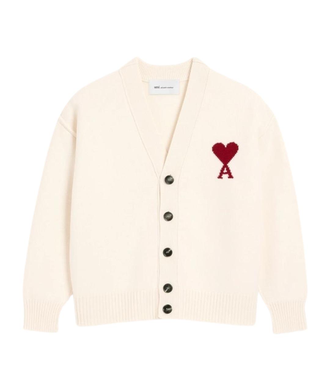 Ami Paris Белый шерстяной кардиган, фото 1