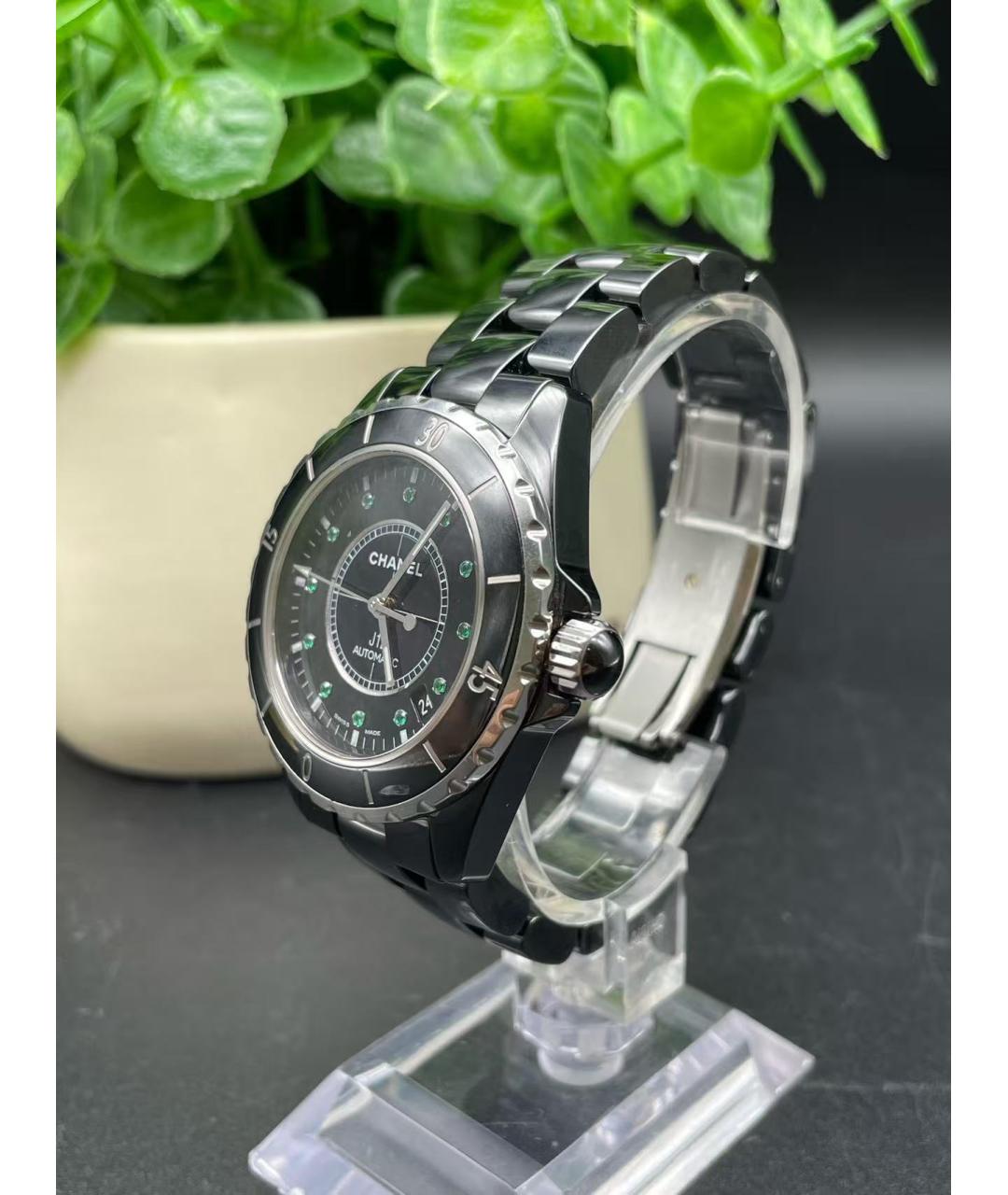 CHANEL Черные керамические часы, фото 4