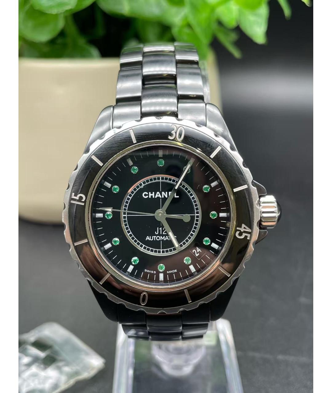 CHANEL Черные керамические часы, фото 2