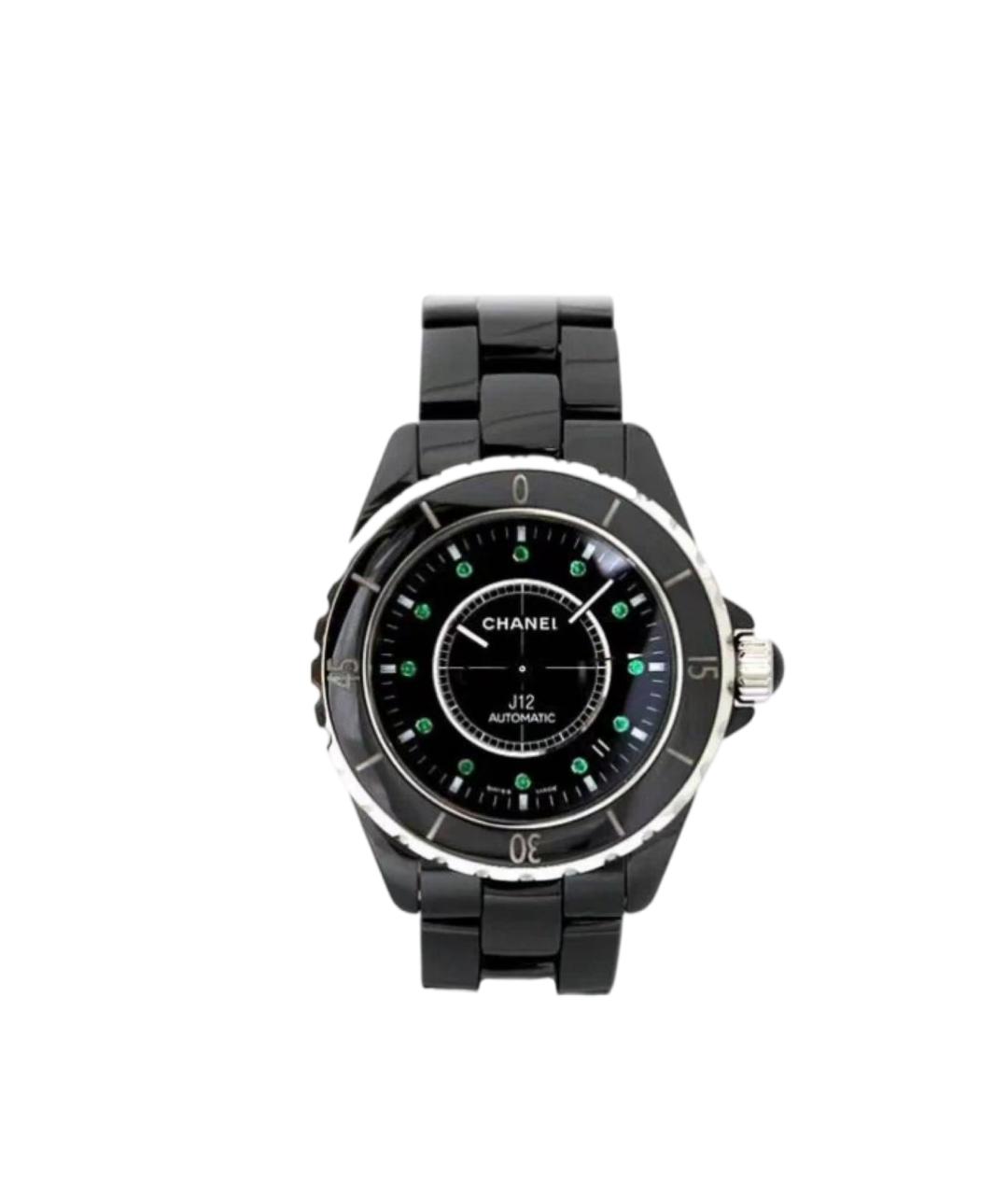 CHANEL Черные керамические часы, фото 6