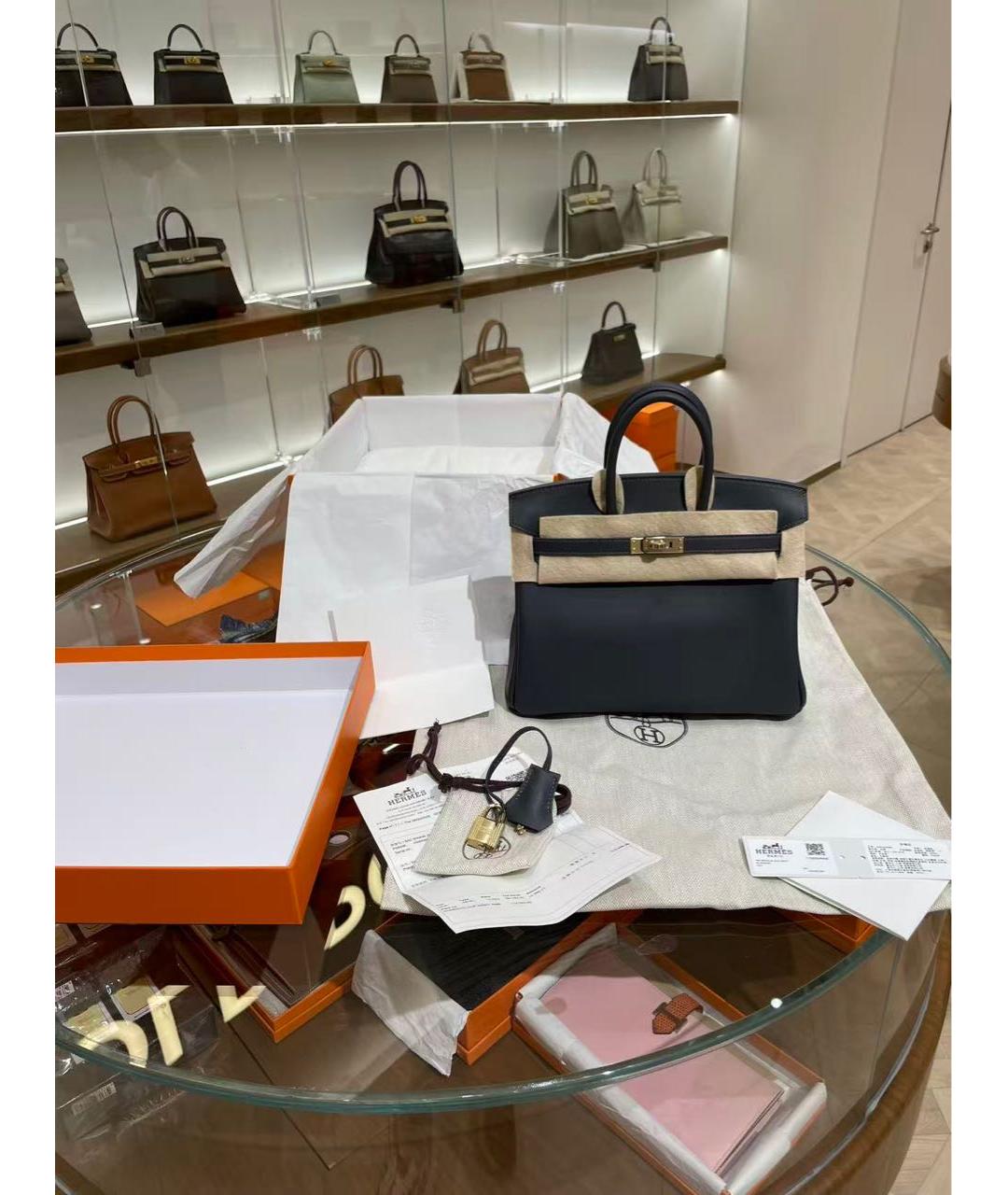 HERMES Антрацитовая кожаная сумка с короткими ручками, фото 2