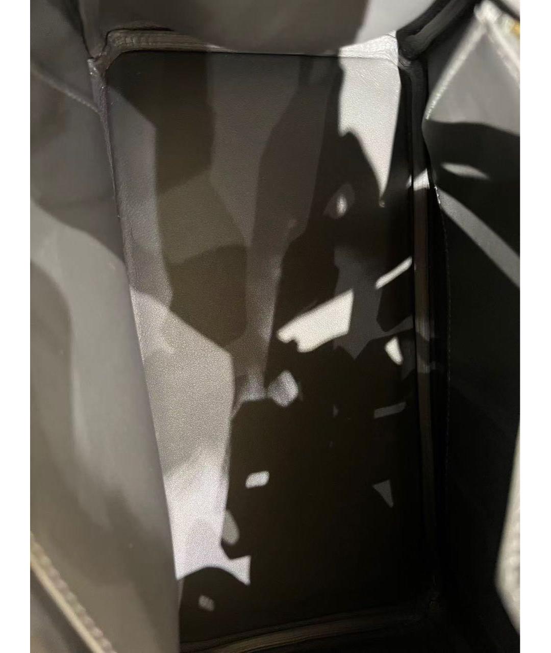 HERMES Антрацитовая кожаная сумка с короткими ручками, фото 7