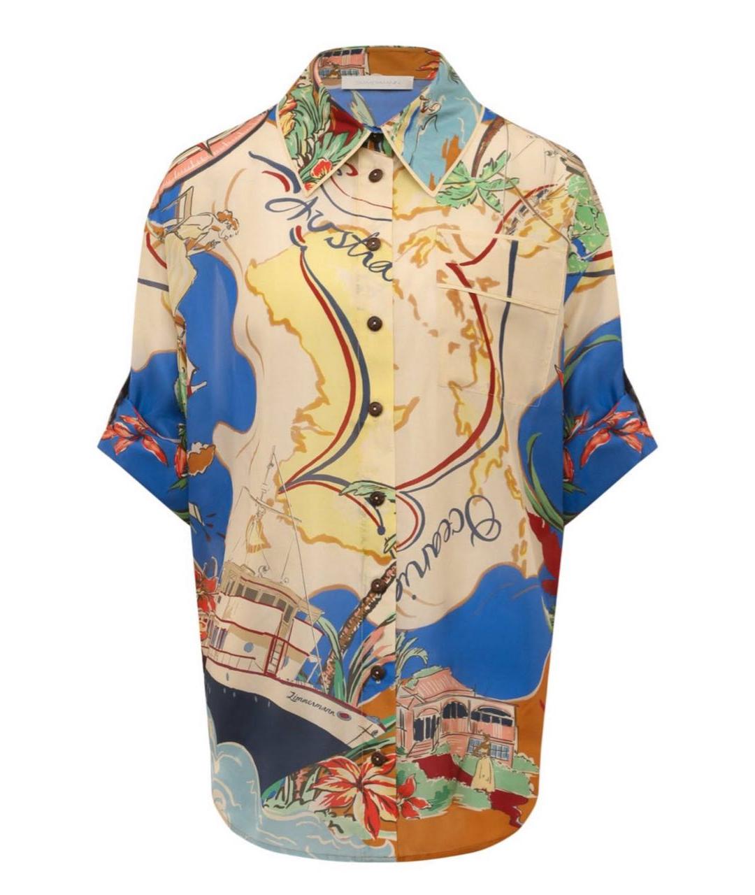 ZIMMERMANN Мульти шелковая рубашка, фото 1