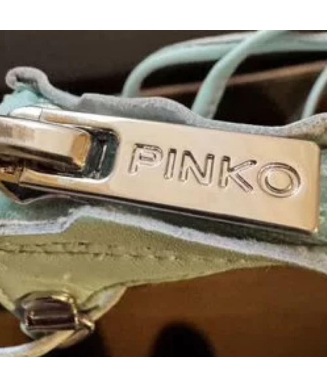 PINKO Бирюзовые кожаные балетки, фото 7