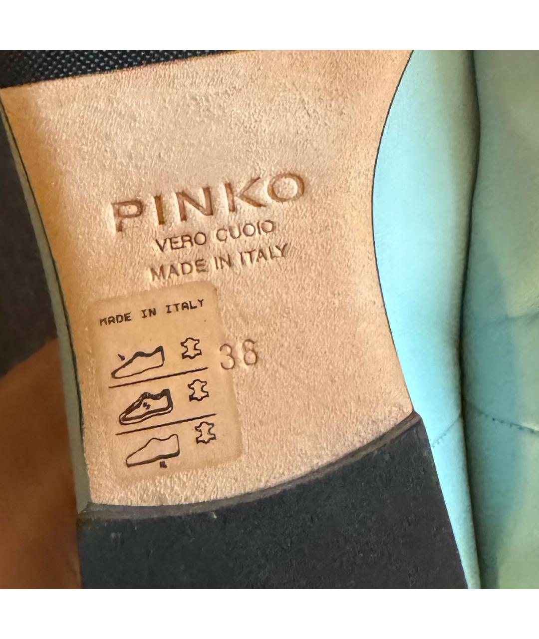 PINKO Бирюзовые кожаные балетки, фото 6