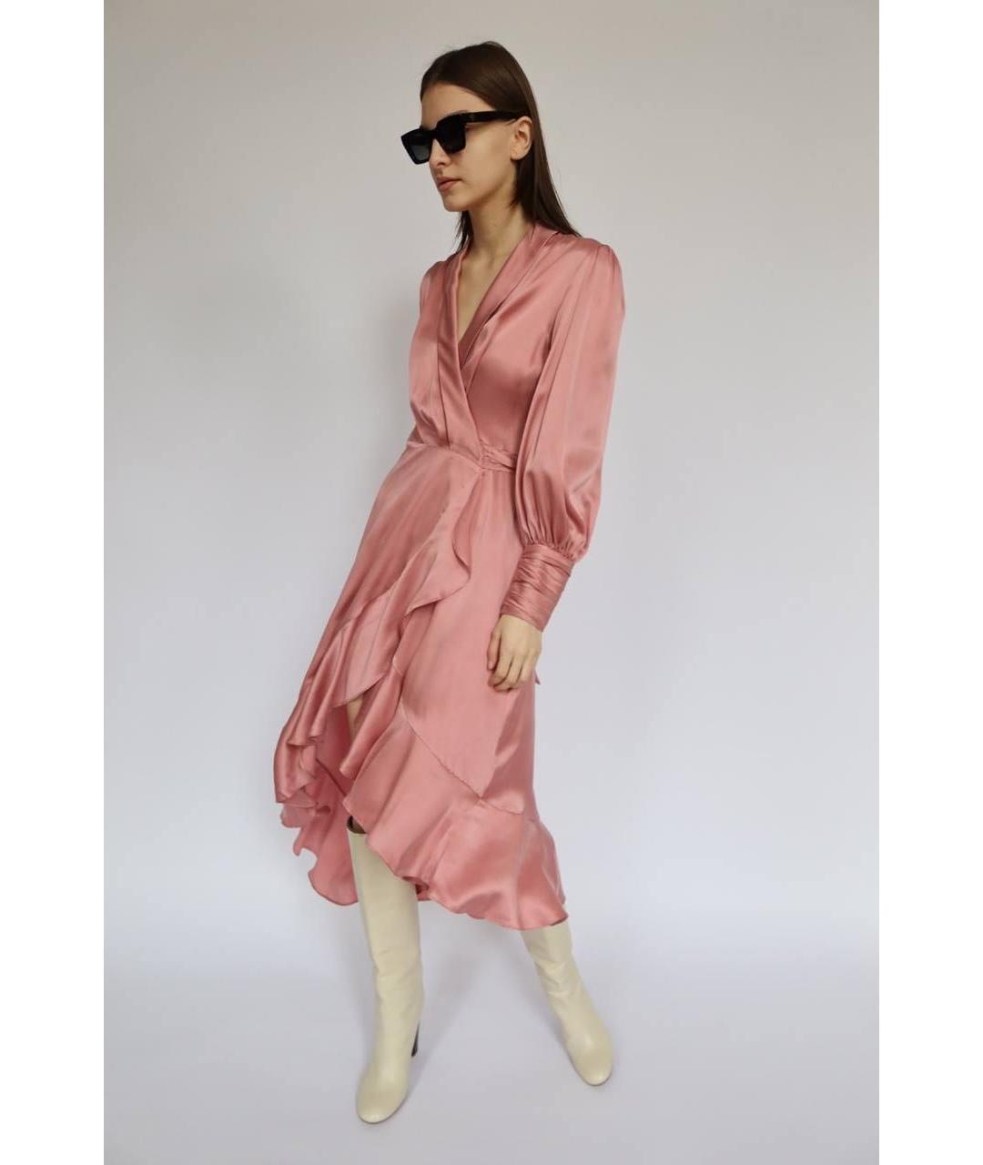 ZIMMERMANN Коралловое шелковое коктейльное платье, фото 3