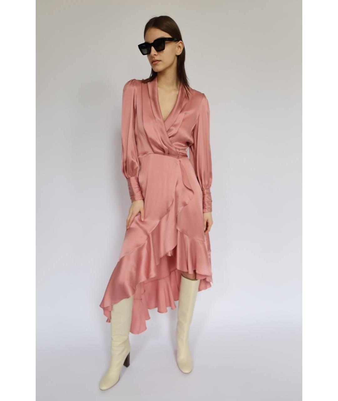 ZIMMERMANN Коралловое шелковое коктейльное платье, фото 2