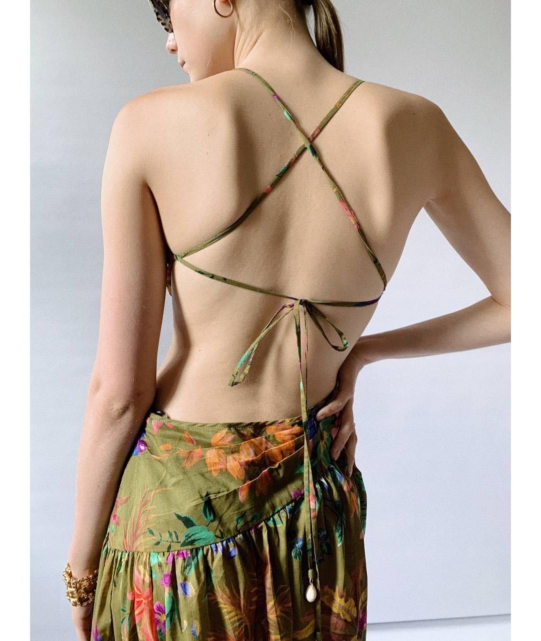 ZIMMERMANN Зеленый хлопковый сарафан, фото 3