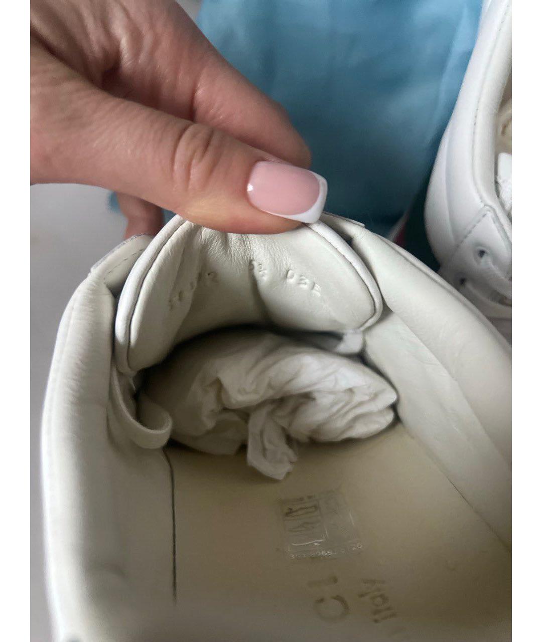 GUCCI Белые кожаные кроссовки, фото 2