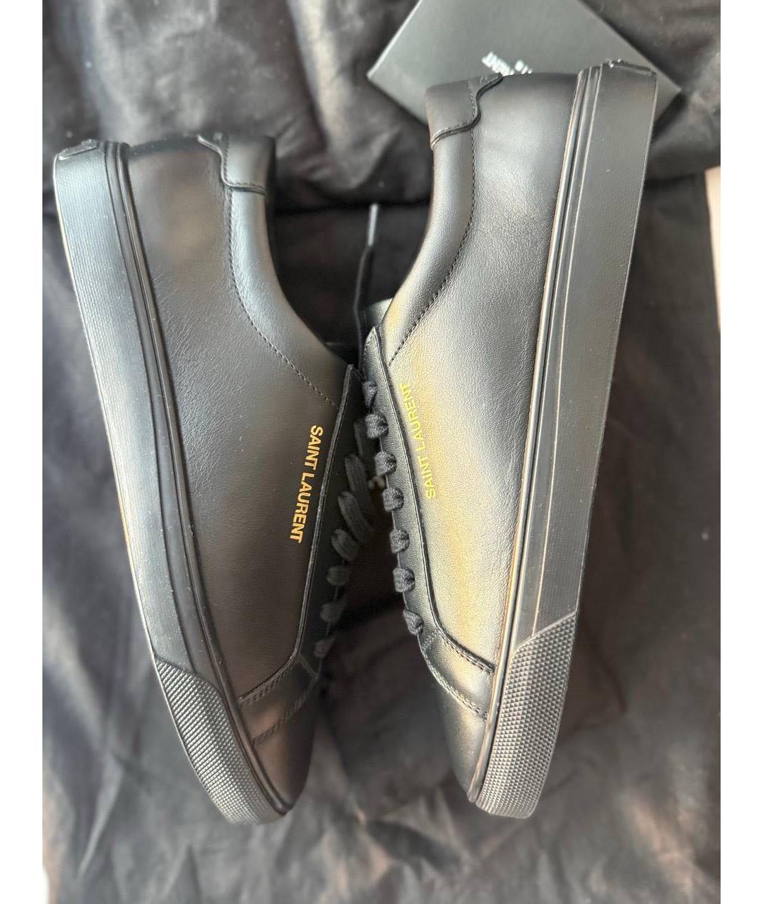 SAINT LAURENT Черные кожаные кроссовки, фото 7