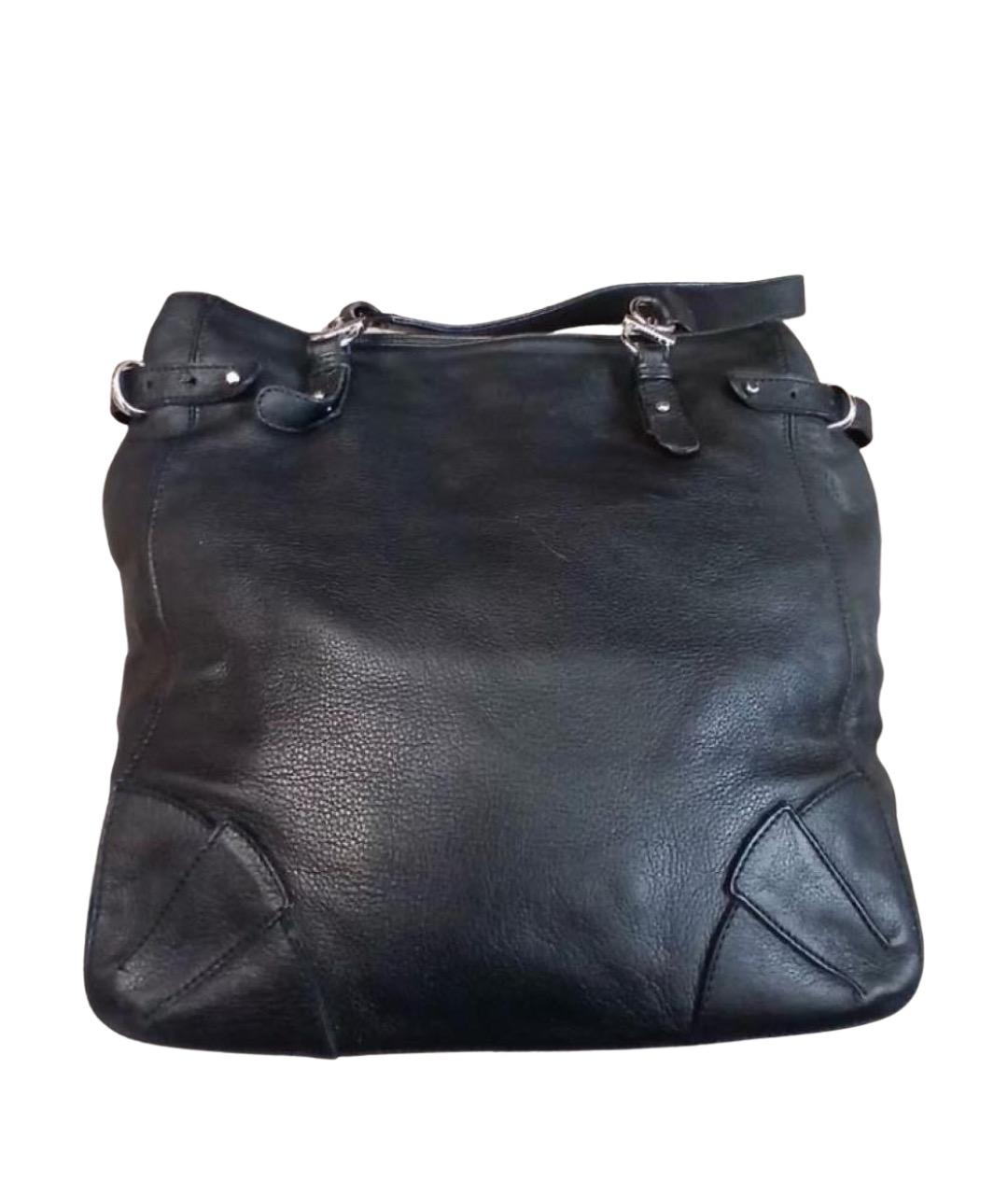 SONIA RYKIEL Черная кожаная сумка тоут, фото 1