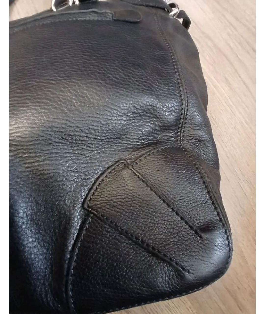 SONIA RYKIEL Черная кожаная сумка тоут, фото 5