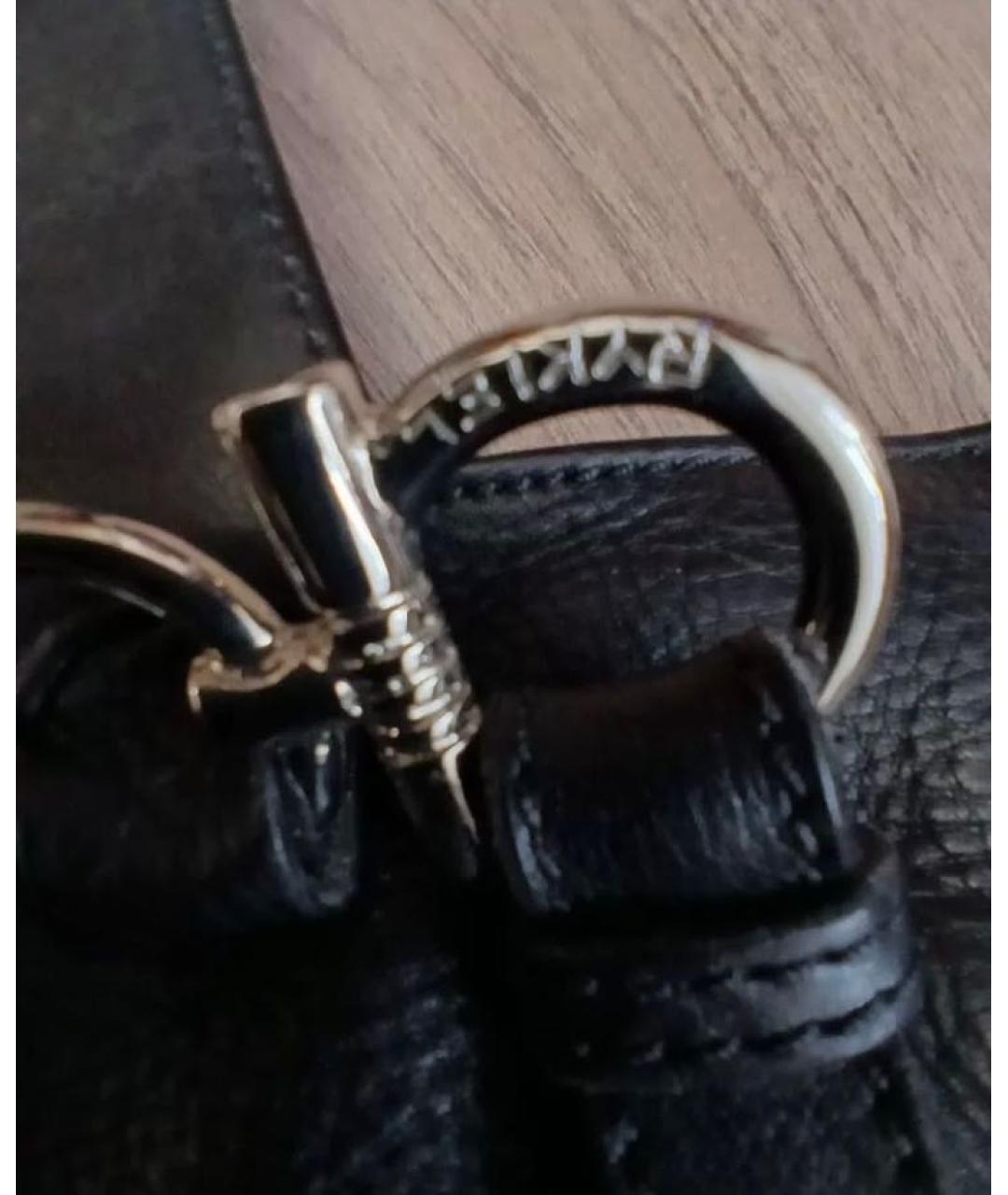 SONIA RYKIEL Черная кожаная сумка тоут, фото 7