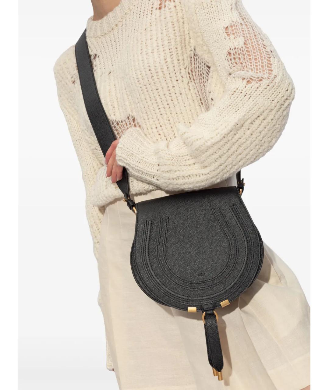 CHLOE Черная кожаная сумка через плечо, фото 2