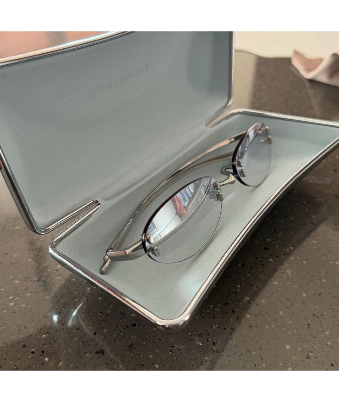 GENTLE MONSTER Серебряные металлические солнцезащитные очки, фото 3