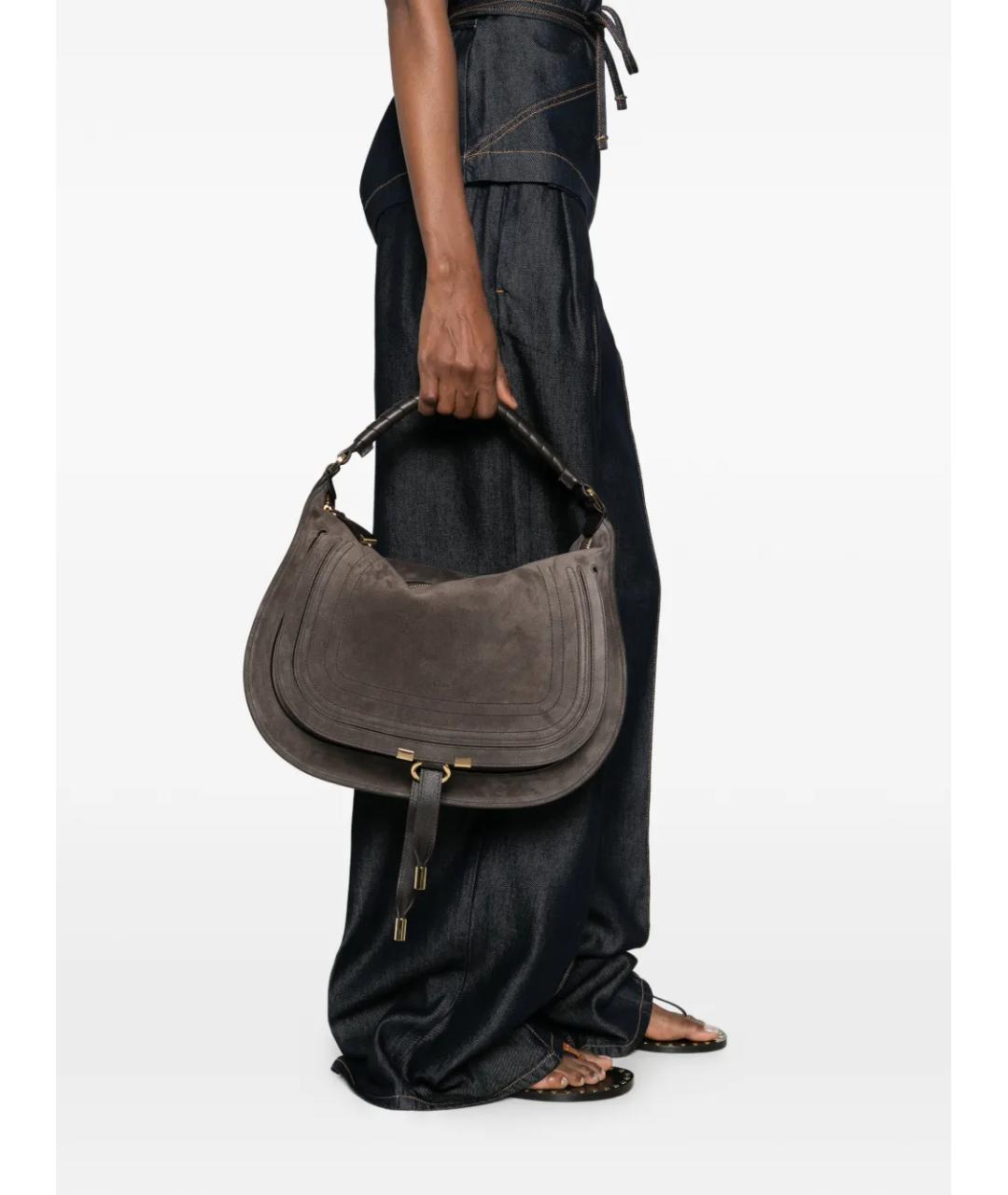 CHLOE Коричневая замшевая сумка через плечо, фото 2