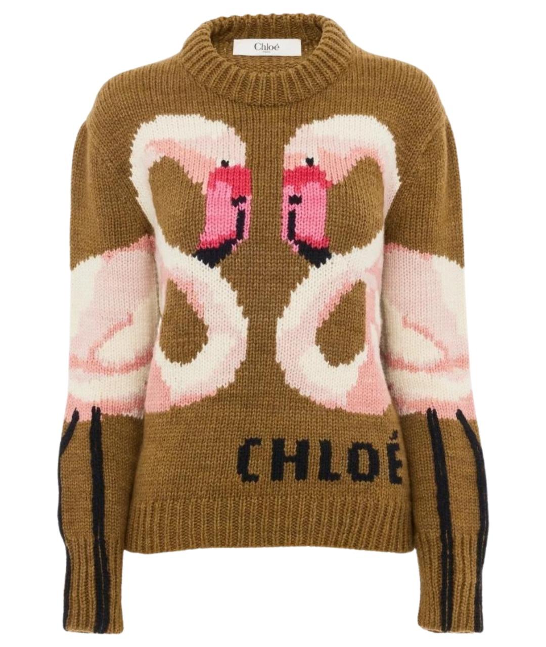 CHLOE Коричневый шерстяной джемпер / свитер, фото 1