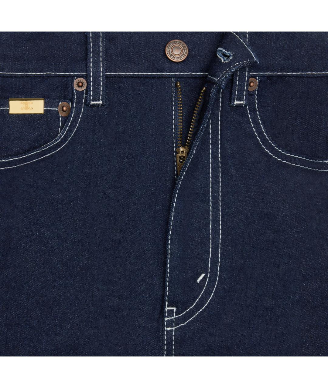CELINE Темно-синие хлопковые джинсы слим, фото 4