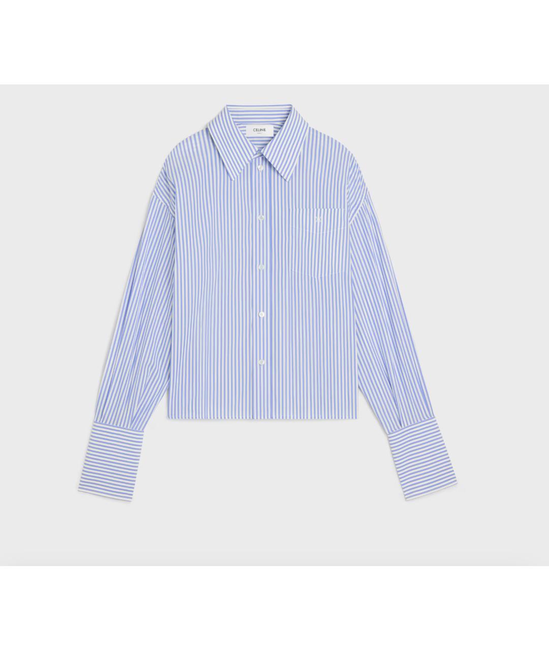 CELINE Голубая хлопковая рубашка, фото 5