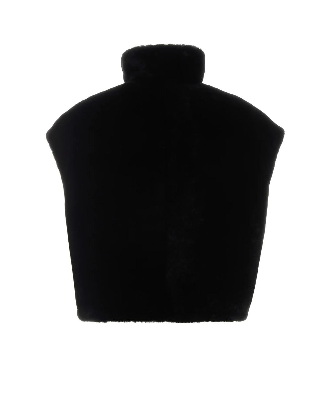 PRADA Черный меховой жилет, фото 2