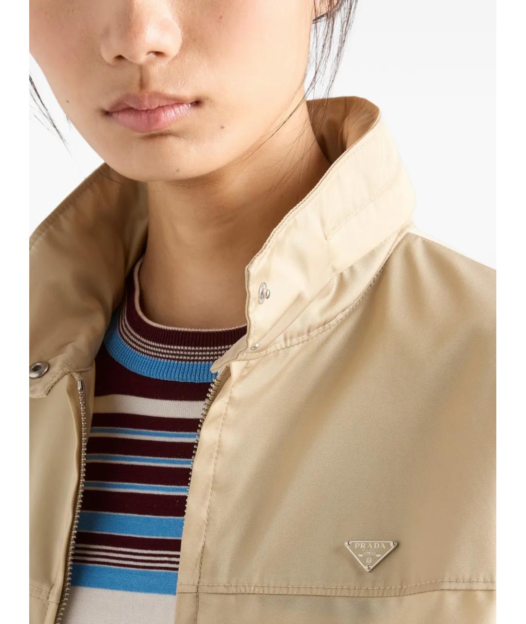 PRADA Бежевая синтетическая куртка, фото 5