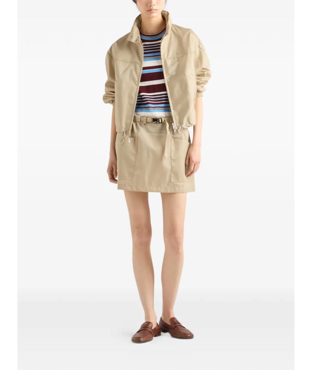 PRADA Бежевая синтетическая куртка, фото 2