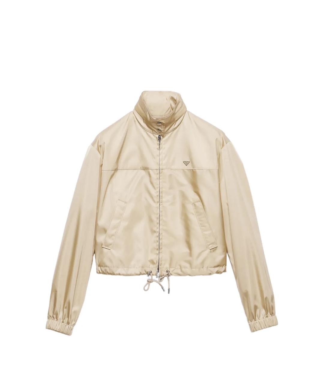 PRADA Бежевая синтетическая куртка, фото 1