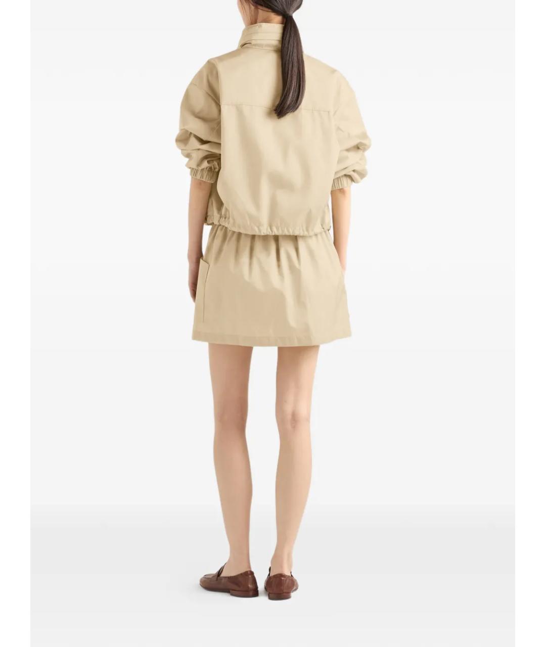 PRADA Бежевая синтетическая куртка, фото 3