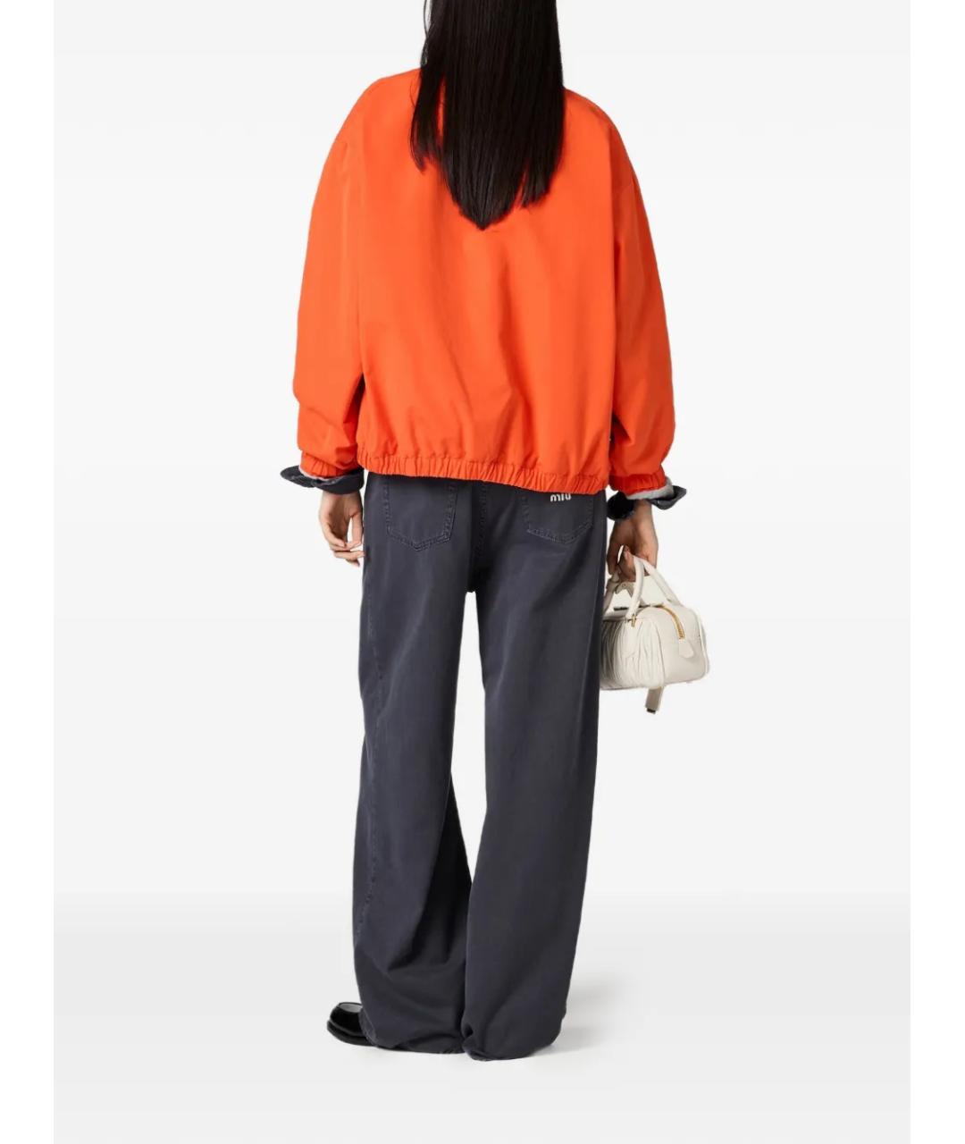 MIU MIU Антрацитовые хлопковые прямые джинсы, фото 3