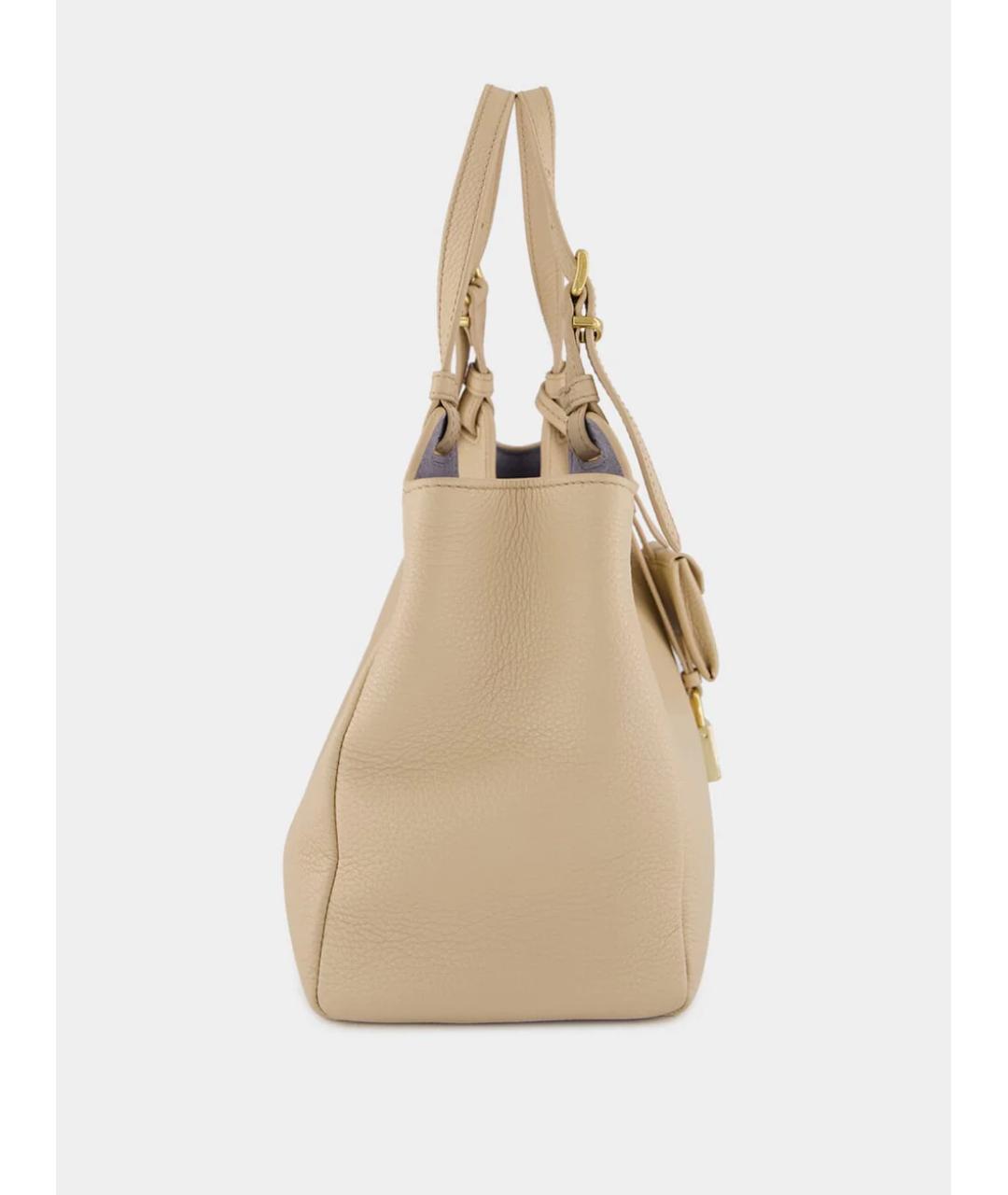 MIU MIU Бежевая кожаная сумка через плечо, фото 4