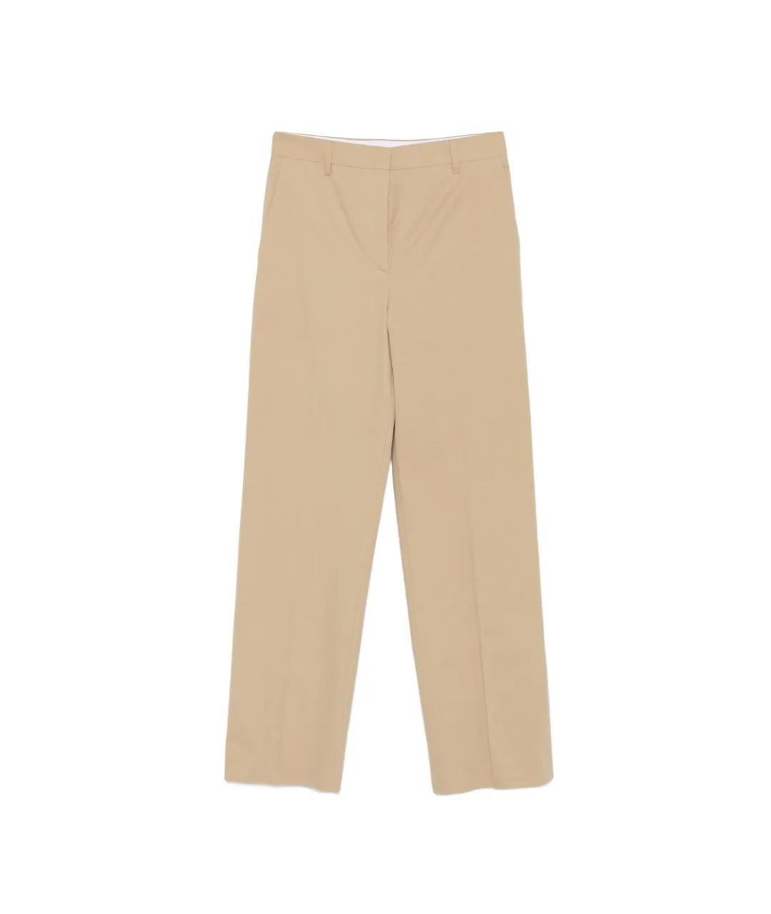 PRADA Бежевые хлопковые прямые брюки, фото 1