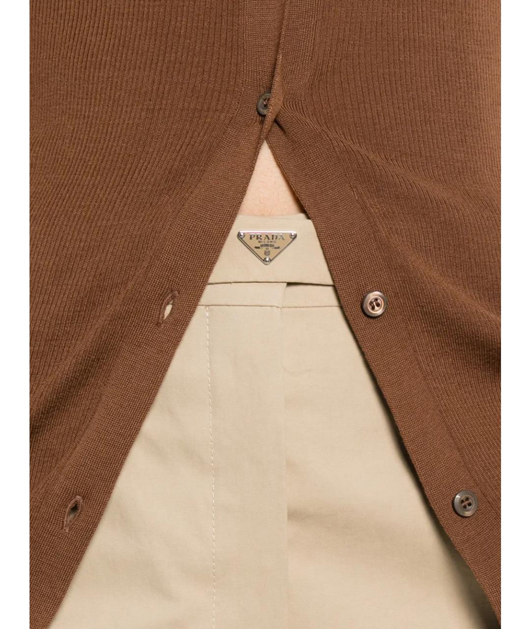 PRADA Бежевые хлопковые прямые брюки, фото 5
