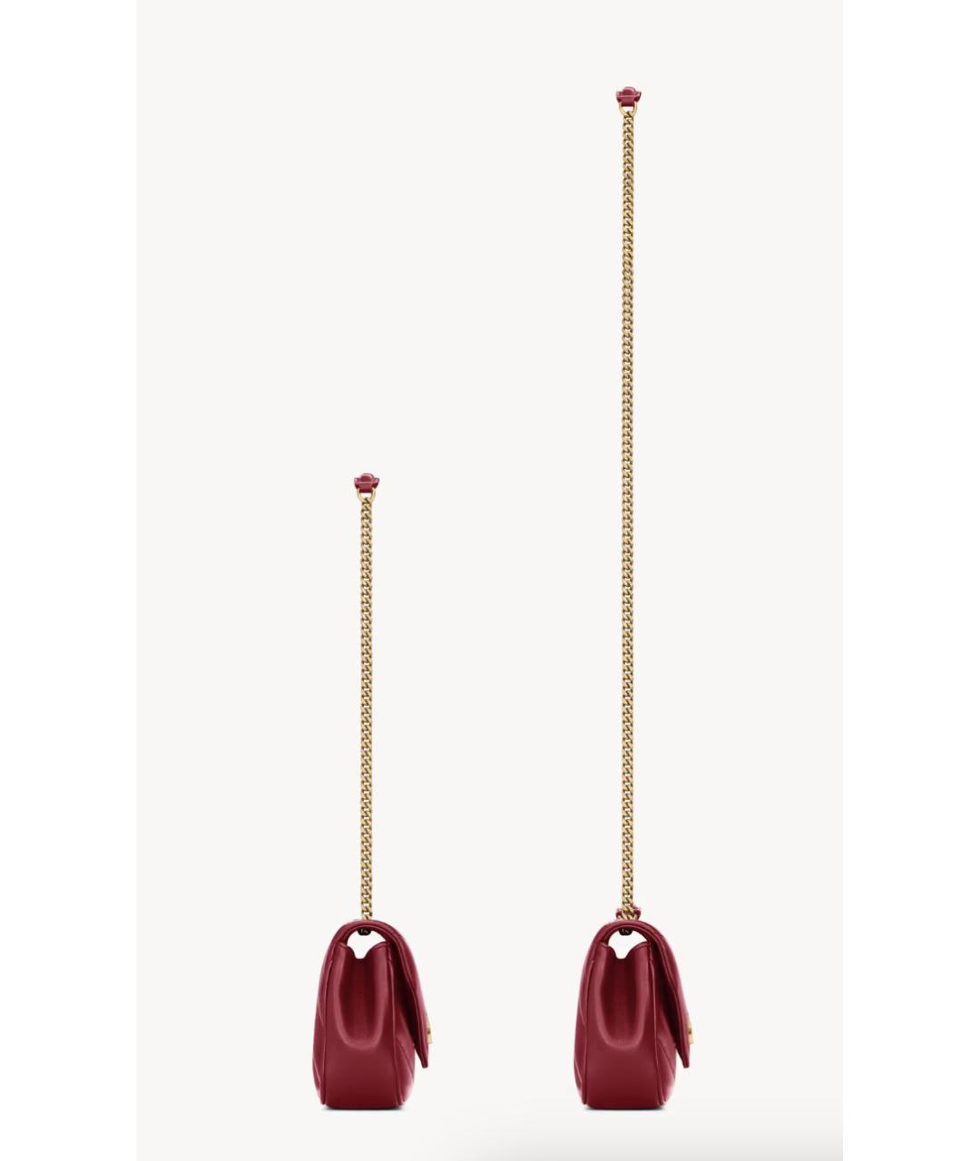 SAINT LAURENT Красная кожаная сумка через плечо, фото 4