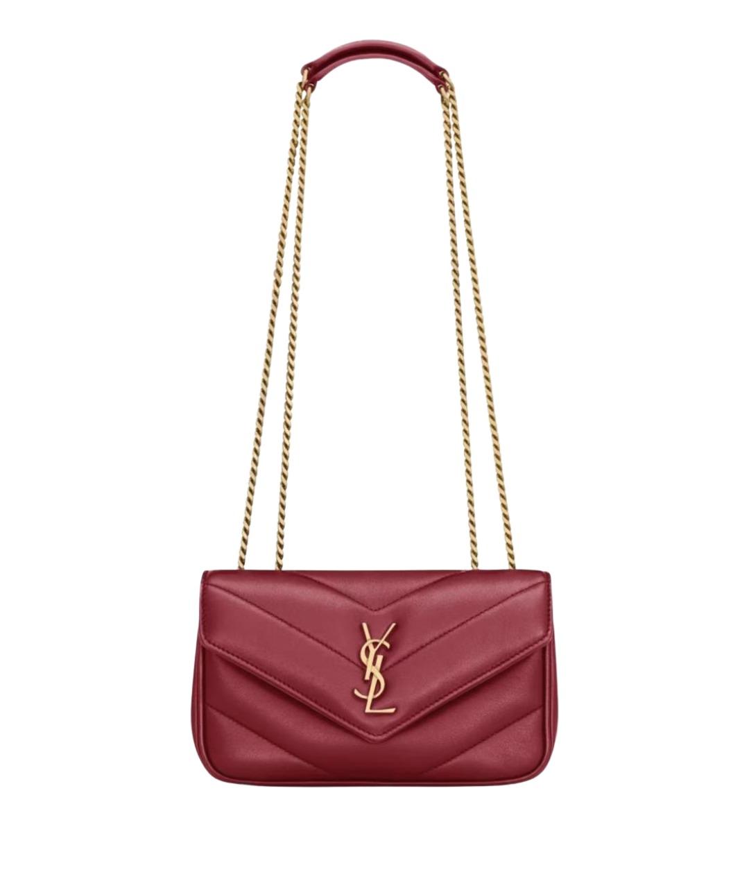 SAINT LAURENT Красная кожаная сумка через плечо, фото 1