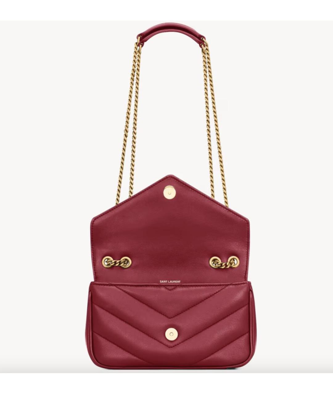SAINT LAURENT Красная кожаная сумка через плечо, фото 5