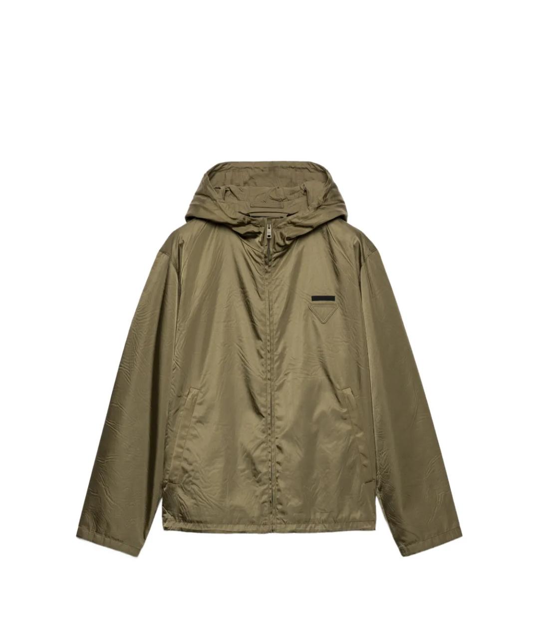 PRADA Зеленая полиамидовая куртка, фото 1