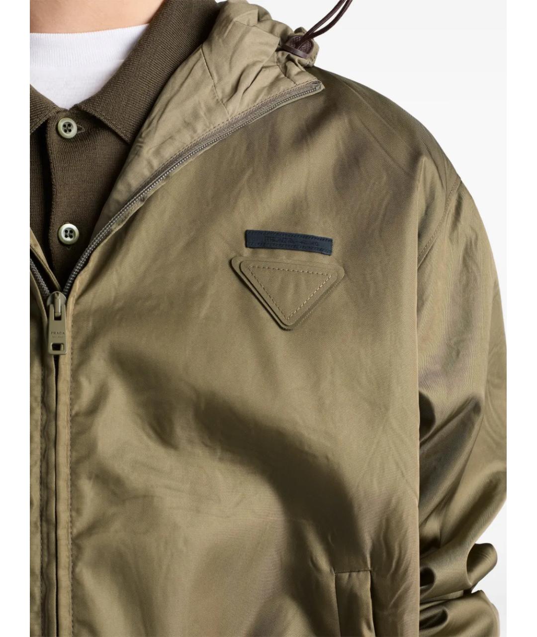 PRADA Зеленая полиамидовая куртка, фото 5