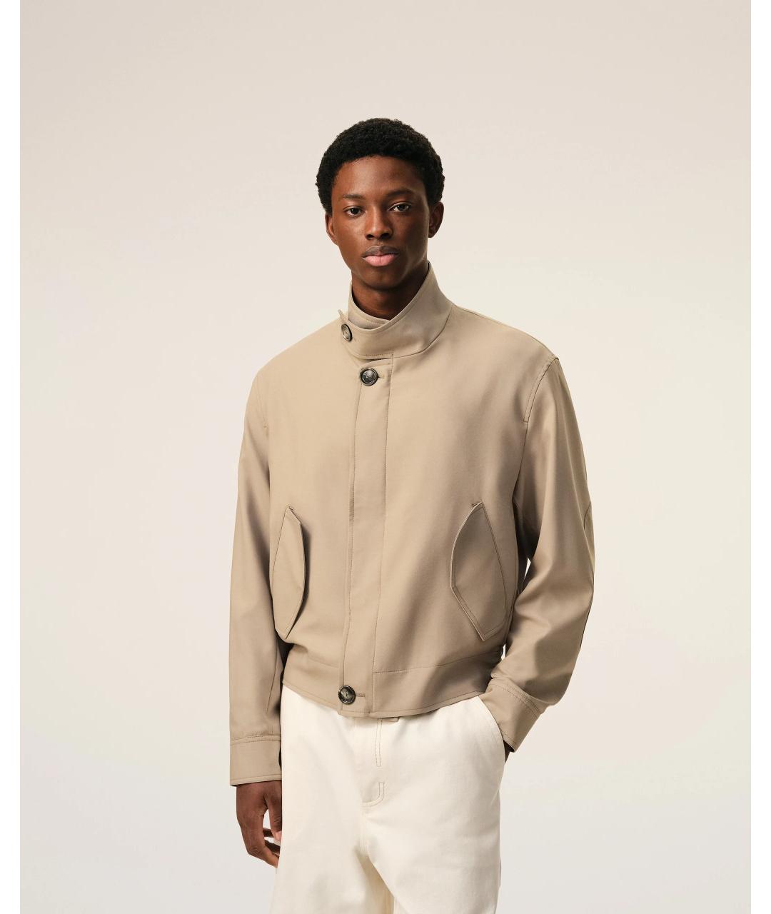 Ami Paris Бежевая шерстяная куртка, фото 3