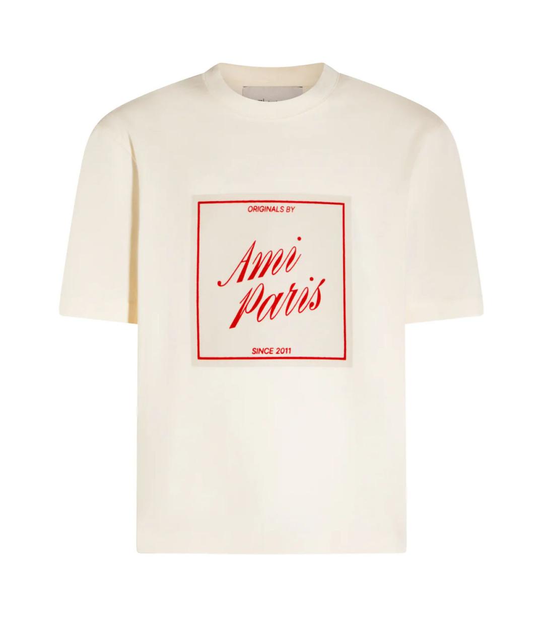 Ami Paris Белая хлопковая футболка, фото 1