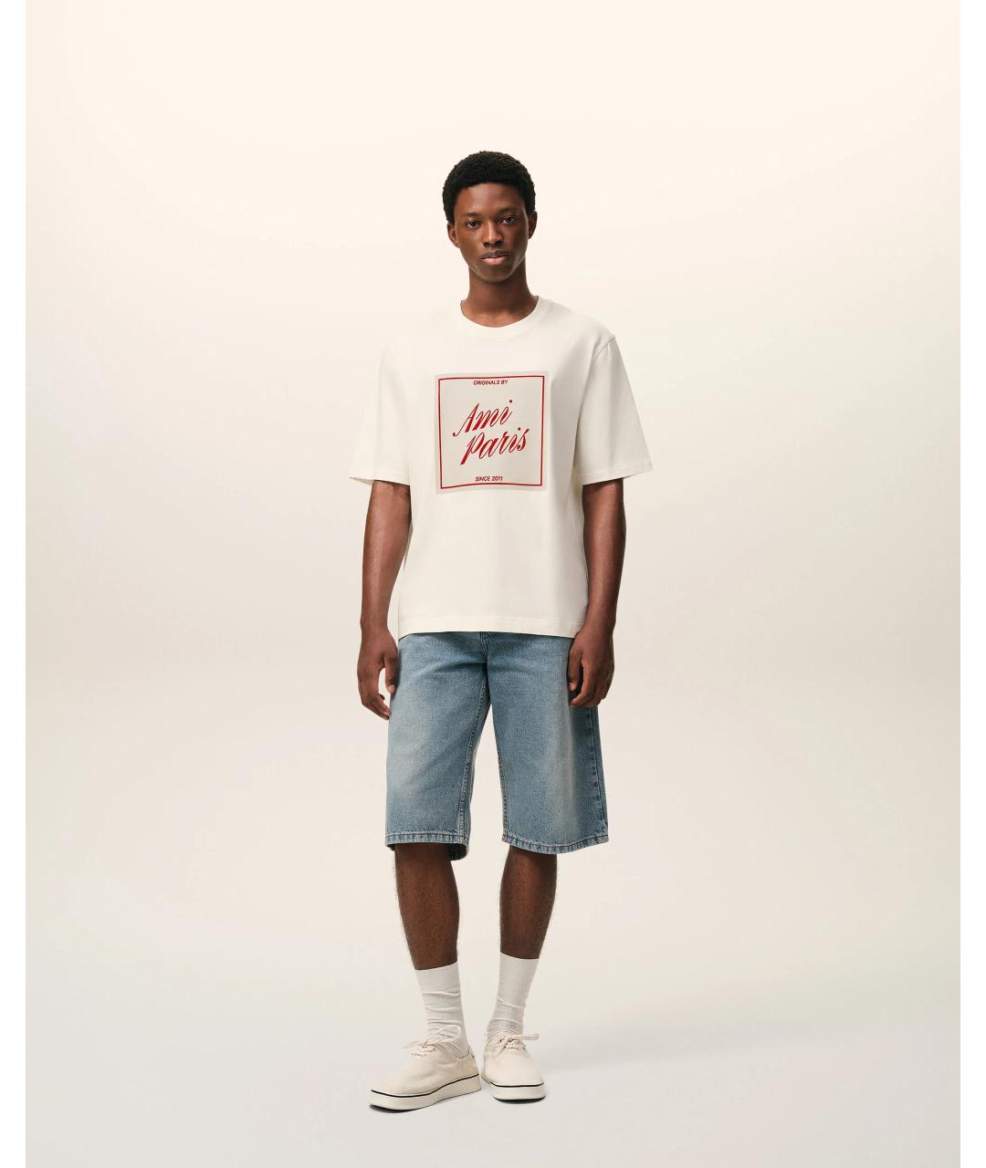 Ami Paris Белая хлопковая футболка, фото 2
