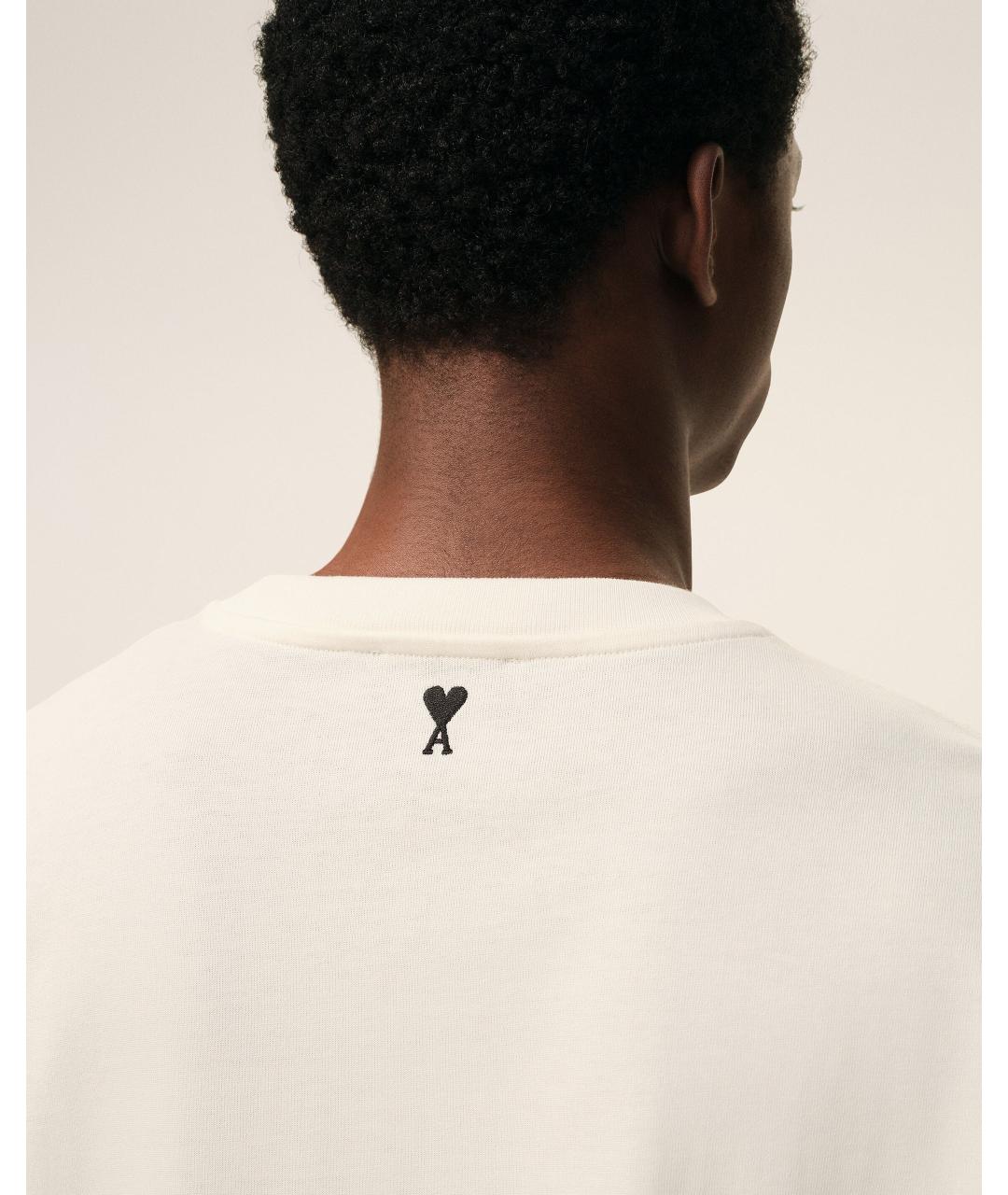 Ami Paris Белая хлопковая футболка, фото 4