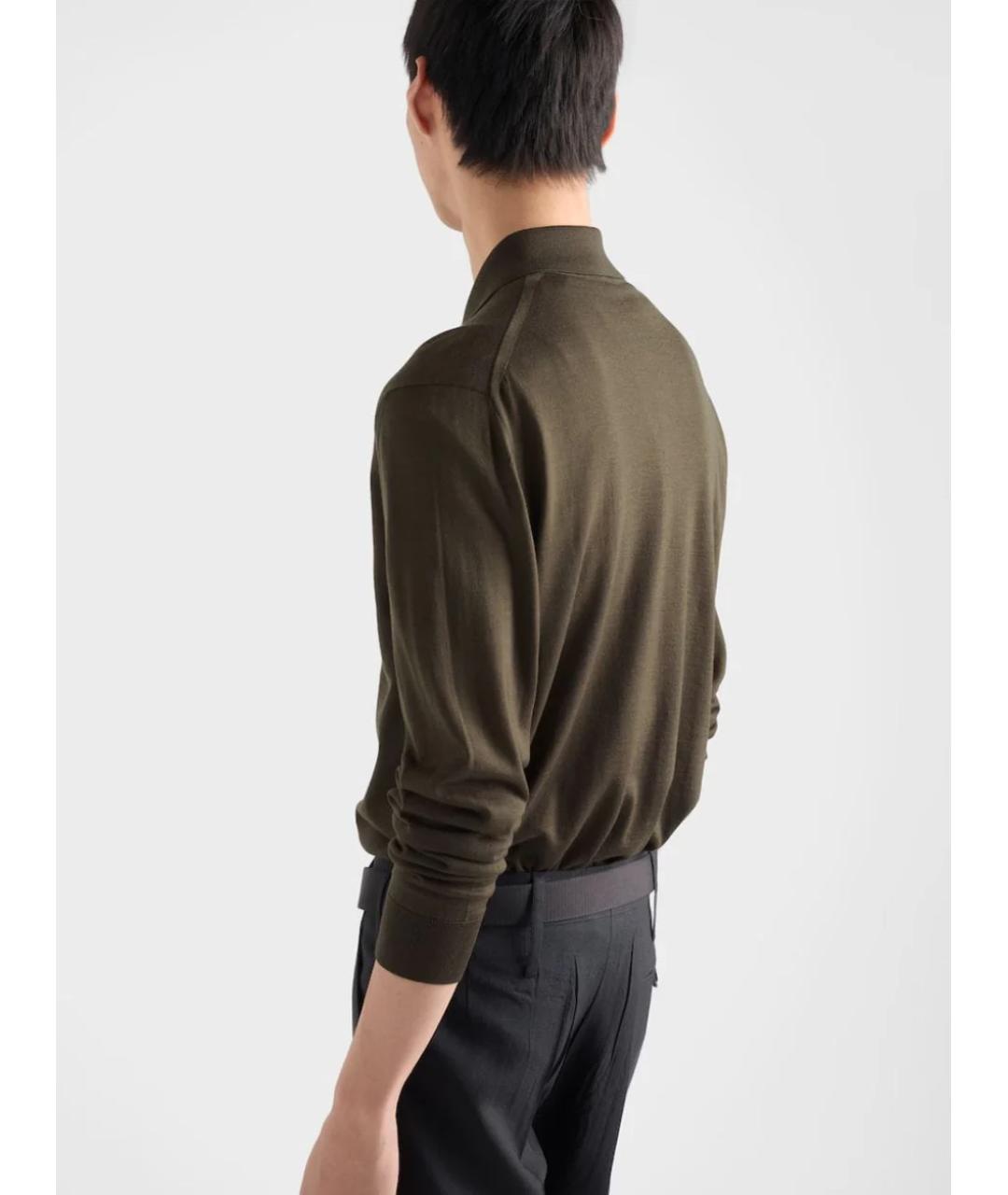 PRADA Хаки шерстяной джемпер / свитер, фото 4