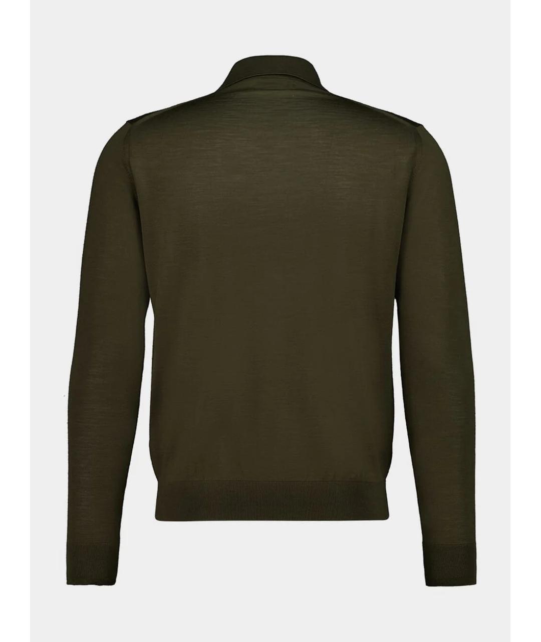 PRADA Хаки шерстяной джемпер / свитер, фото 3