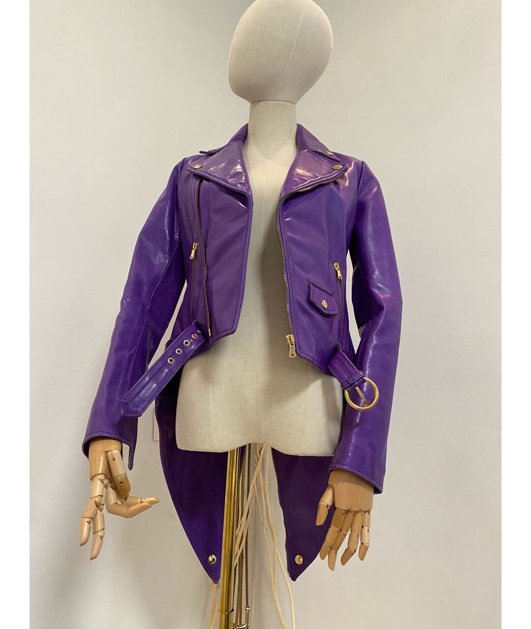 FRANKIE MORELLO Фиолетовая кожаная куртка, фото 4