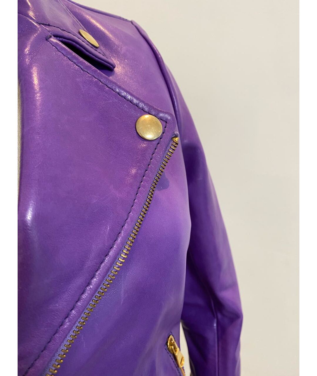 FRANKIE MORELLO Фиолетовая кожаная куртка, фото 5