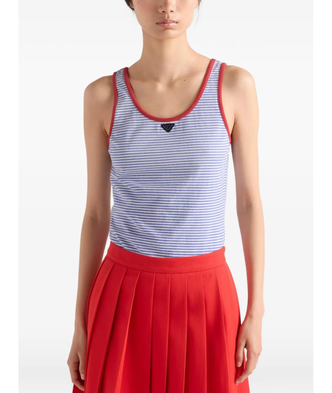 PRADA Синяя хлопковая майка, фото 4