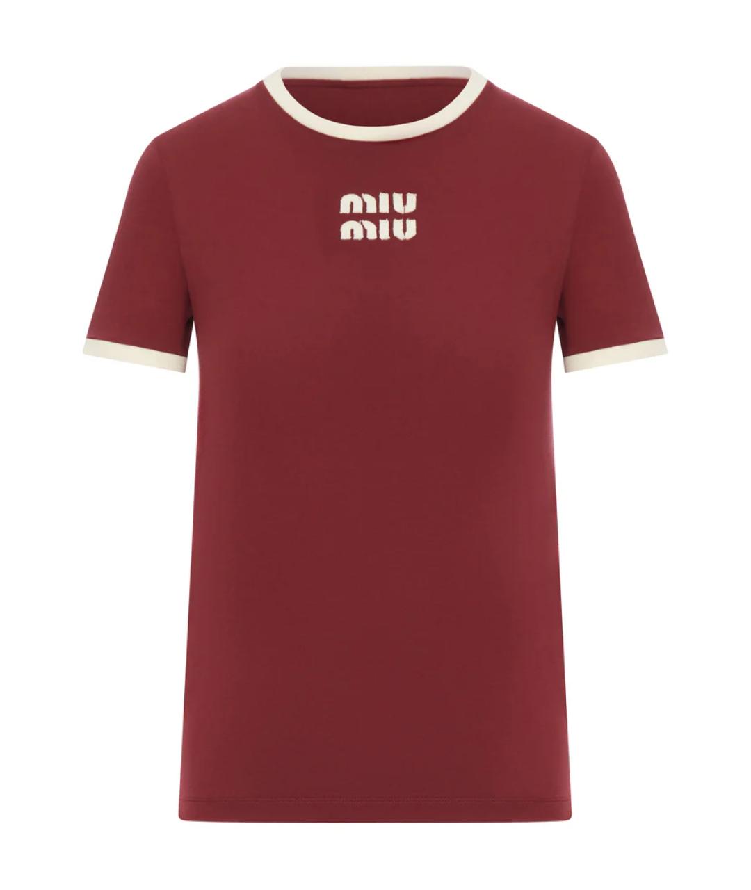MIU MIU Красная хлопковая футболка, фото 1