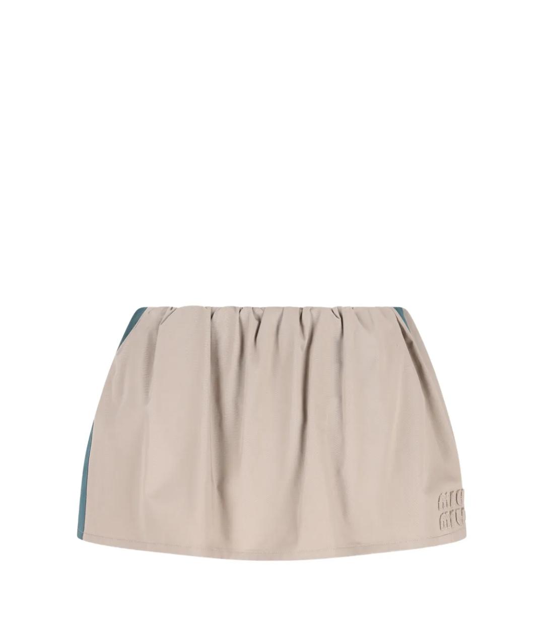 MIU MIU Хаки юбка мини, фото 1