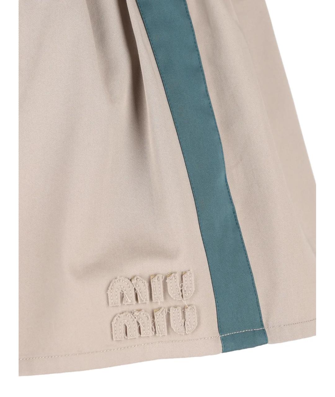 MIU MIU Хаки юбка мини, фото 3